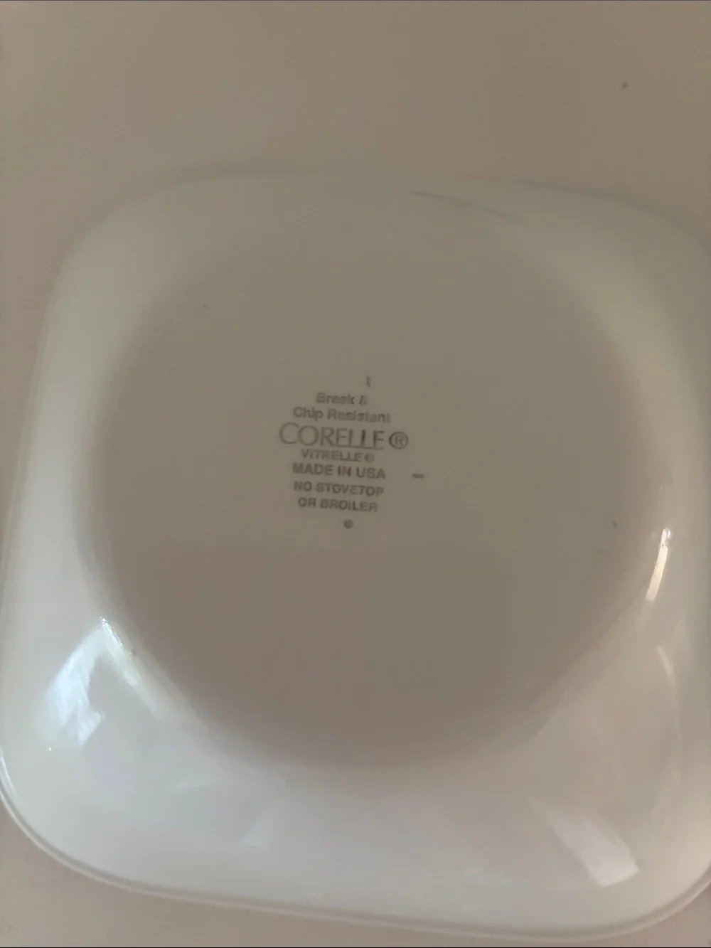 Corelle White Square Bowls with Red Rim - Set of 2